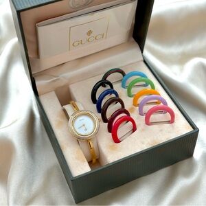 AUTHENTIC VINTAGE GUCCI INTERCHANGEABLE BEZEL WATCH (12 BEZELS) - FULL SET